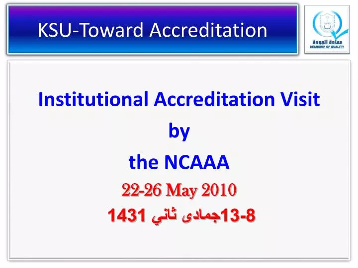 ksu toward accreditation