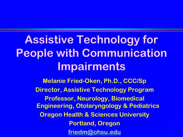 assistive technology for people with communication impairments