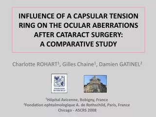 INFLUENCE OF A CAPSULAR TENSION RING ON THE OCULAR ABERRATIONS AFTER CATARACT SURGERY: A COMPARATIVE STUDY