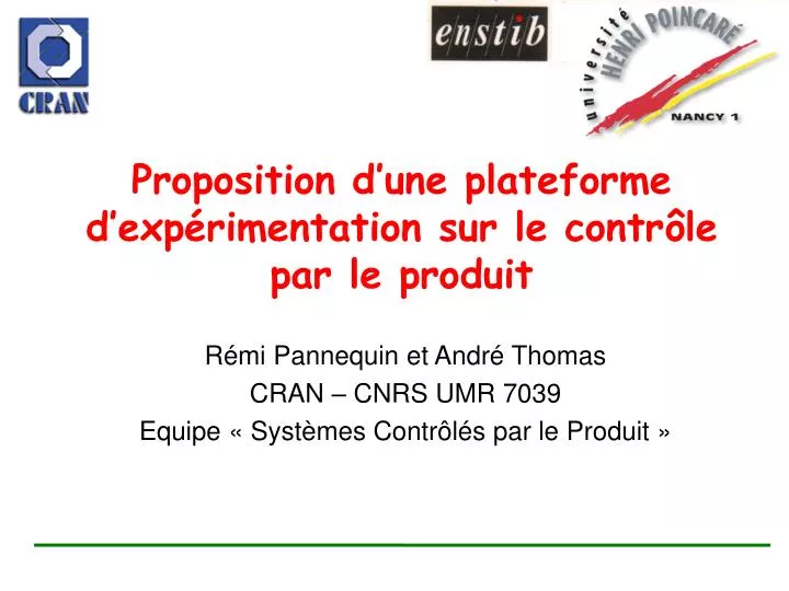 proposition d une plateforme d exp rimentation sur le contr le par le produit