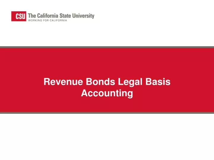 revenue bonds legal basis accounting