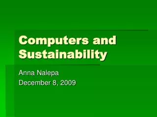 Computers and Sustainability