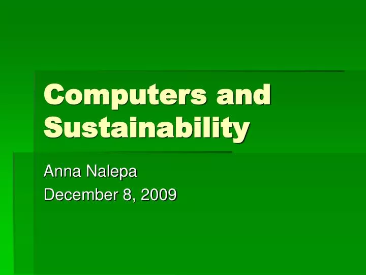 computers and sustainability