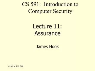 Lecture 11: Assurance