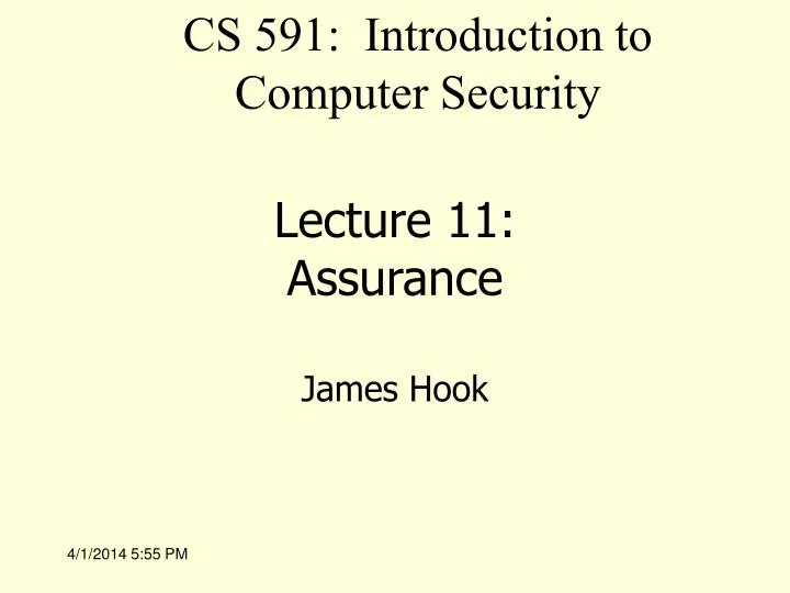 lecture 11 assurance
