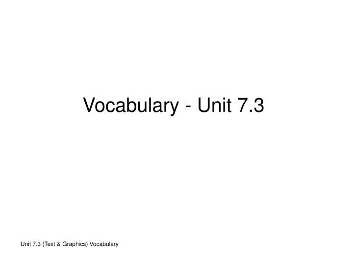 vocabulary unit 7 3