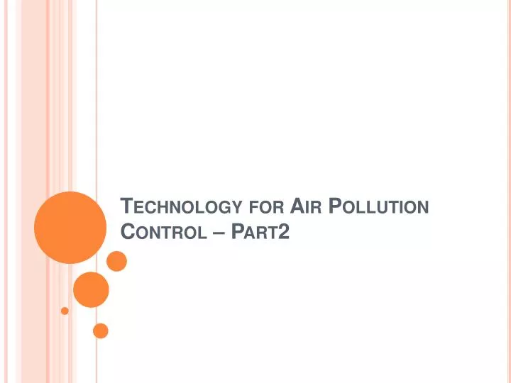 technology for air pollution control part2