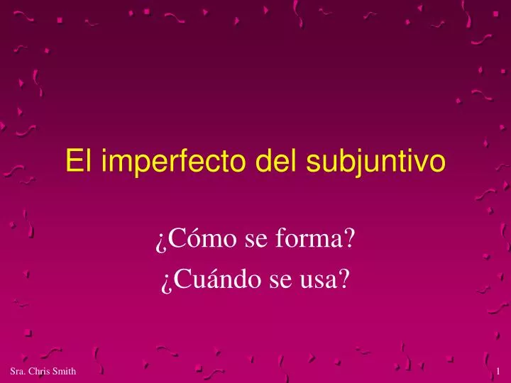 el imperfecto del subjuntivo