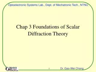 Chap 3 Foundations of Scalar Diffraction Theory