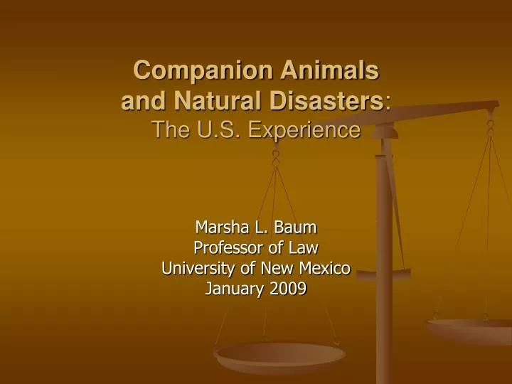companion animals and natural disasters the u s experience