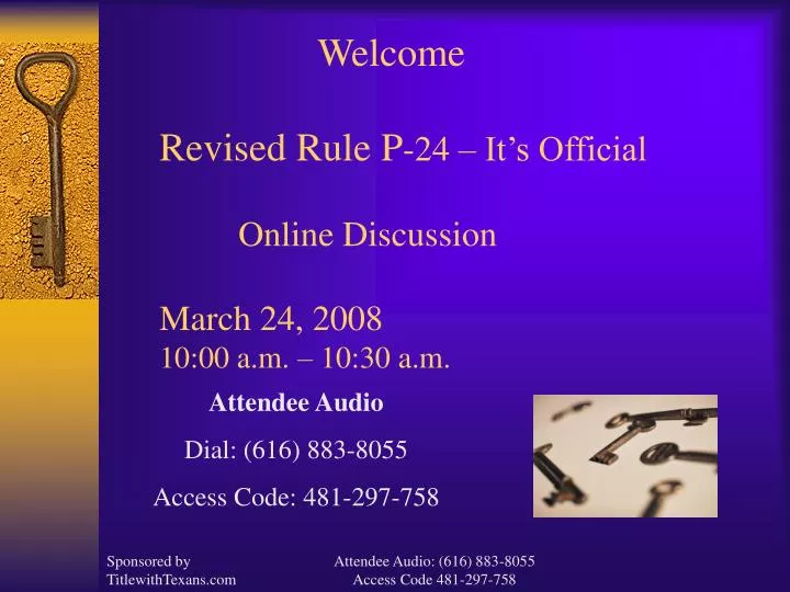 welcome revised rule p 24 it s official online discussion march 24 2008 10 00 a m 10 30 a m