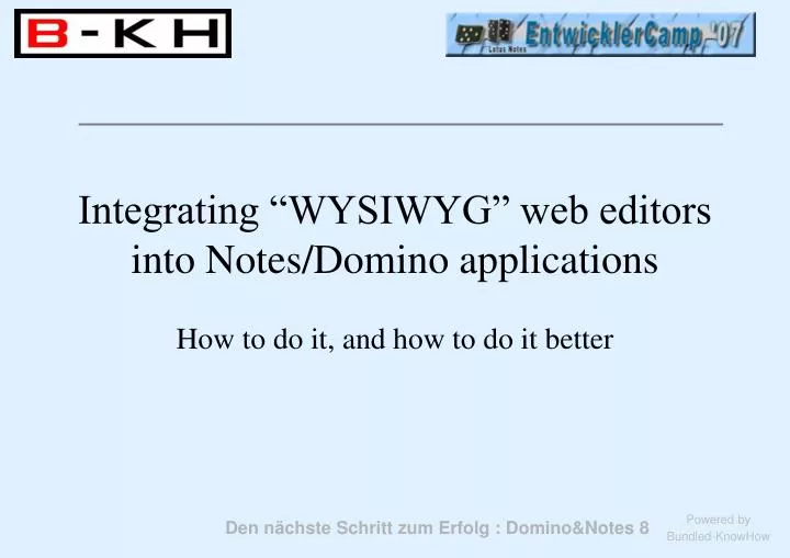 integrating wysiwyg web editors into notes domino applications