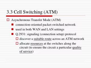 3.3 Cell Switching (ATM)