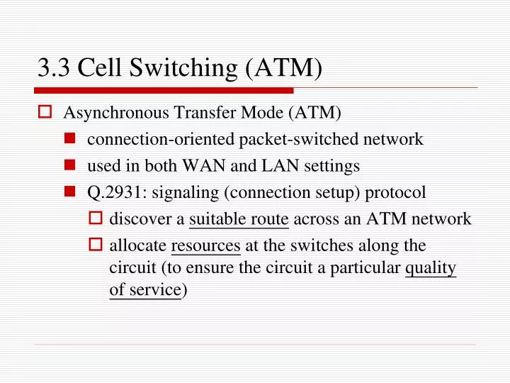 3 3 cell switching atm