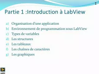 Partie 1 :Introduction à LabView