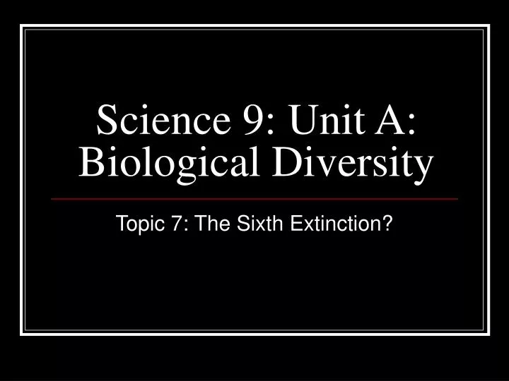 science 9 unit a biological diversity