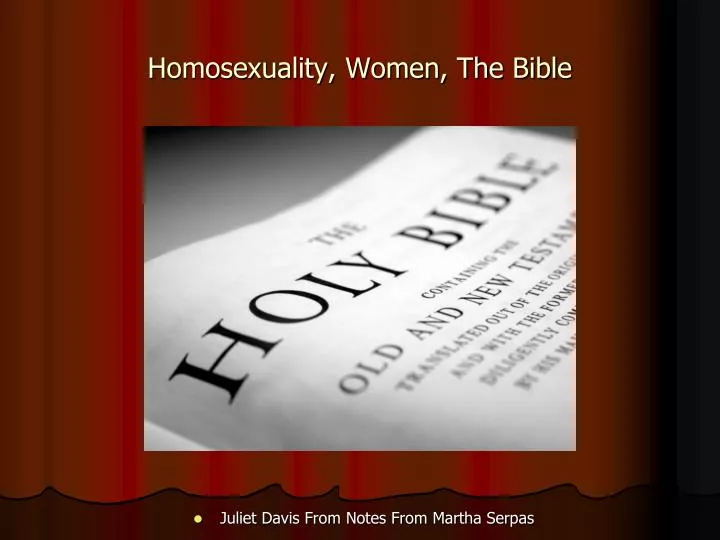 homosexuality women the bible