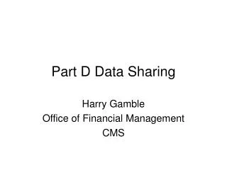 Part D Data Sharing