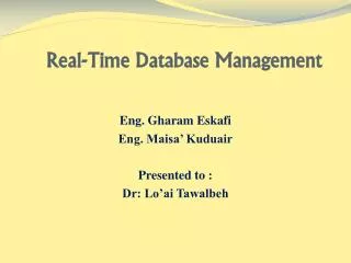Real-Time Database Management