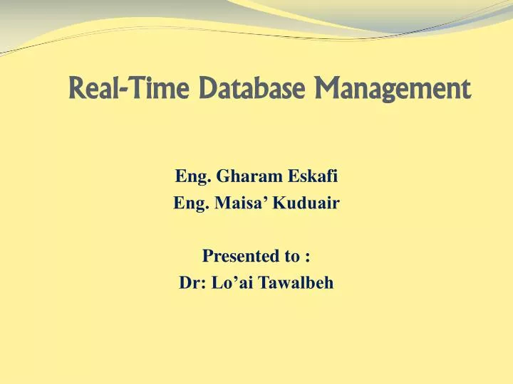 real time database management