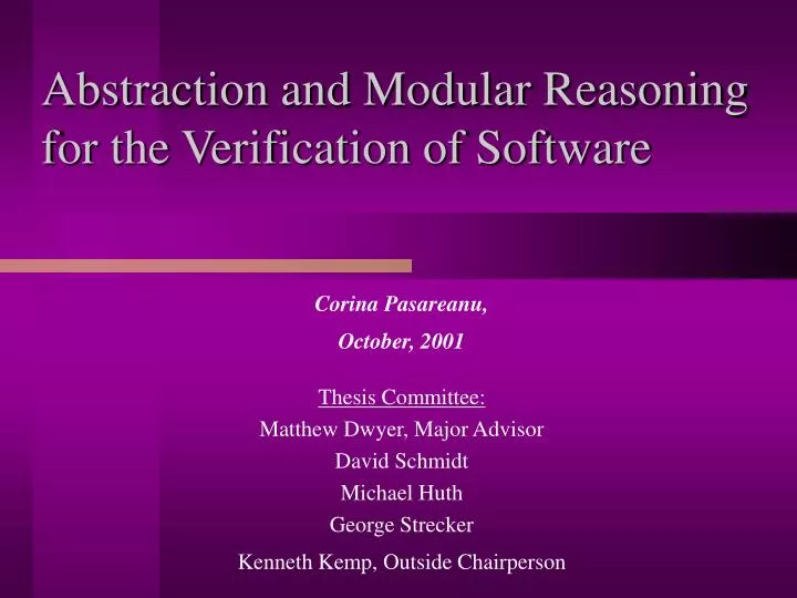 abstraction and modular reasoning for the verification of software