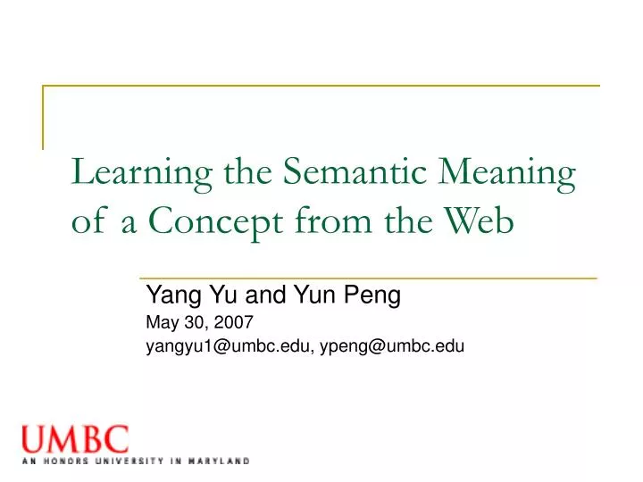 learning the semantic meaning of a concept from the web
