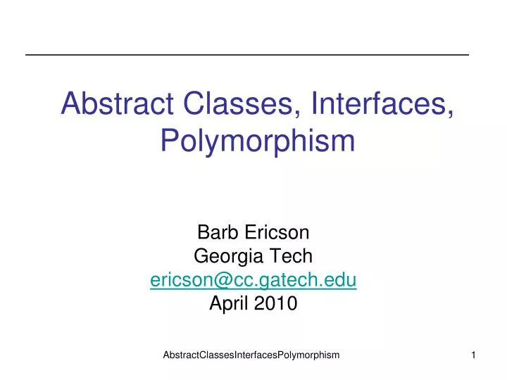 abstract classes interfaces polymorphism