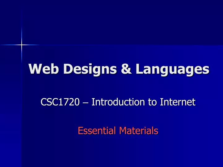 web designs languages