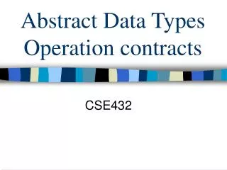 Abstract Data Types Operation contracts