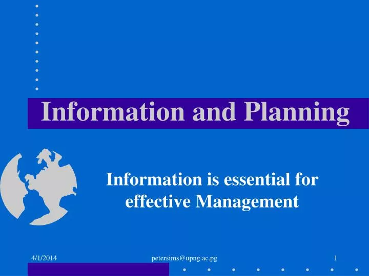 information and planning