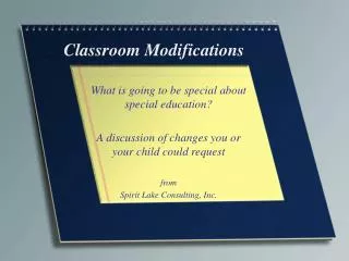 Classroom Modifications