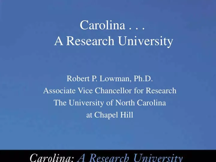 carolina a research university