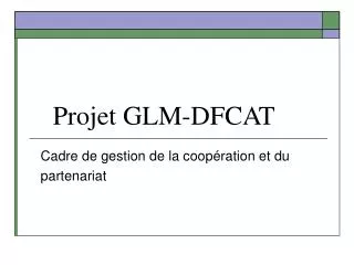 Projet GLM-DFCAT
