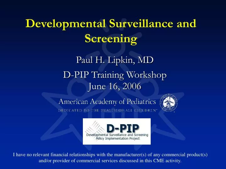 developmental surveillance and screening