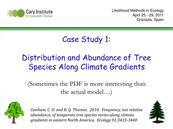 case study 1 distribution and abundance of tree species along climate gradients