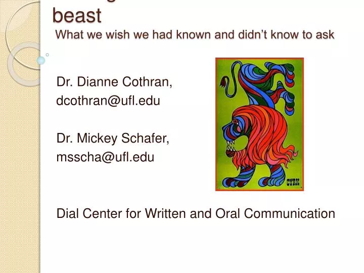 taming the dissertation thesis beast what we wish we had known and didn t know to ask