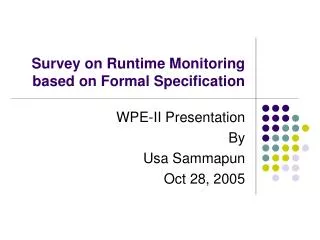 Survey on Runtime Monitoring based on Formal Specification