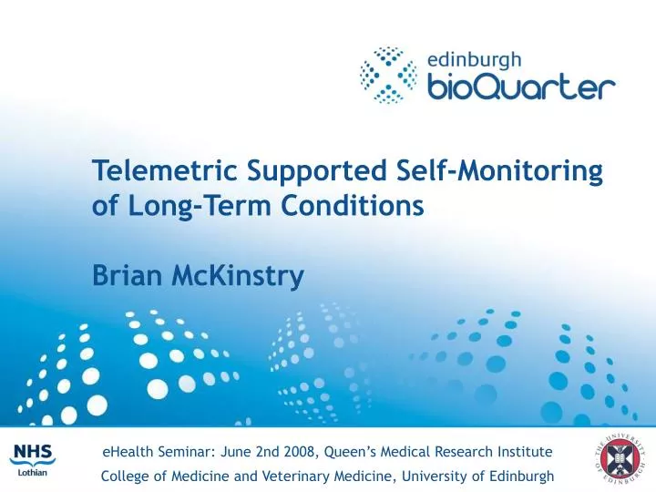 telemetric supported self monitoring of long term conditions brian mckinstry