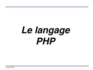 Le langage PHP