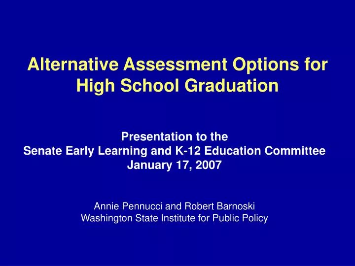 alternative assessment options for high school graduation