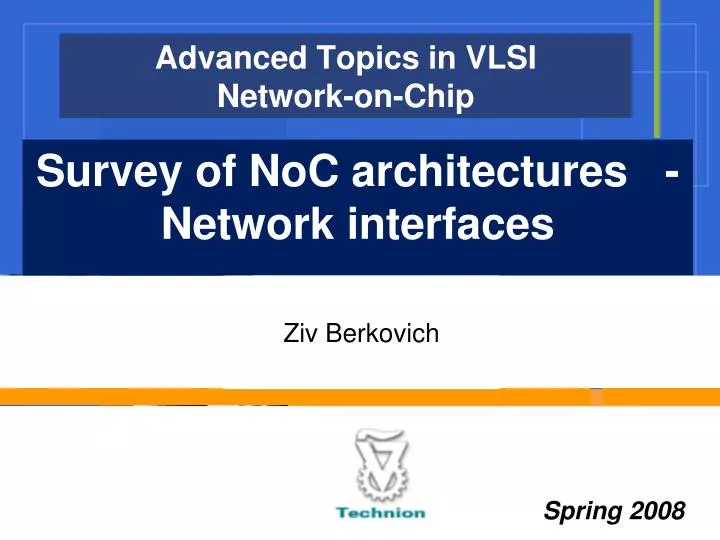 advanced topics in vlsi network on chip