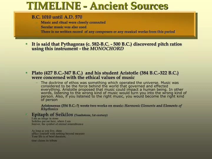 timeline ancient sources