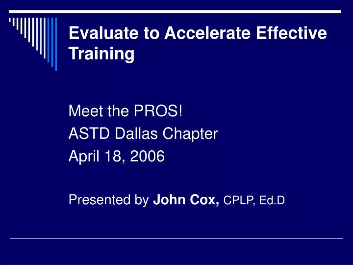 evaluate to accelerate effective training