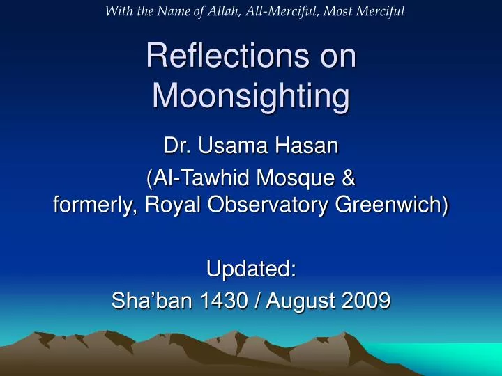 reflections on moonsighting