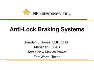 Anti-Lock Braking Systems