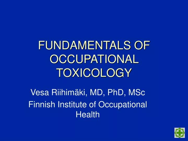 fundamentals of occupational toxicology