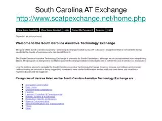South Carolina AT Exchange http://www.scatpexchange.net/home.php