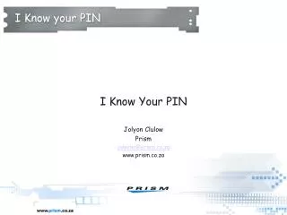 I Know your PIN