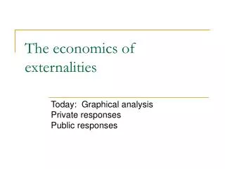 The economics of externalities