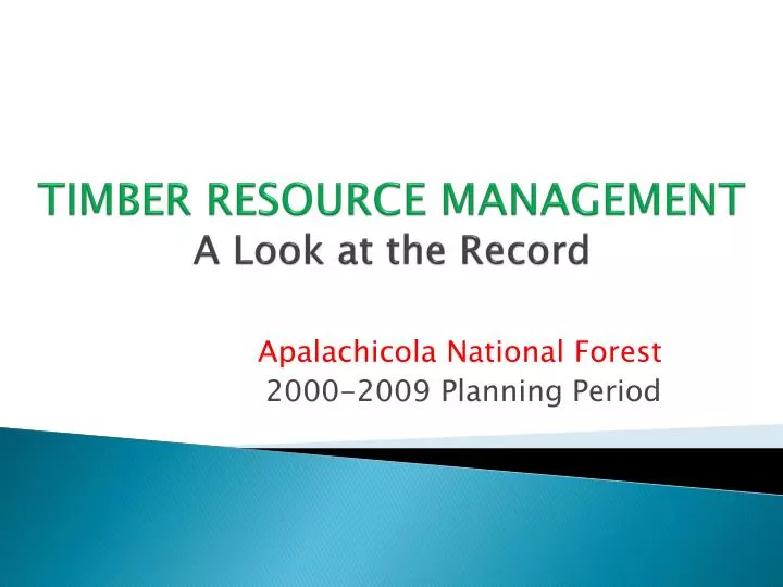 timber resource management a look at the record
